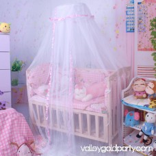 Round Mesh Dome Bed Canopy Netting Princess Mosquito Net with Lace Trim for Babies